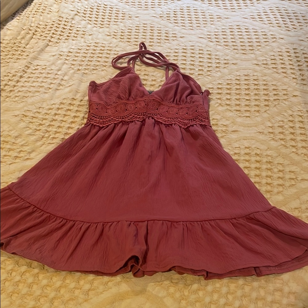 ASOS orange/browm Textured Fabric mini dress size 4